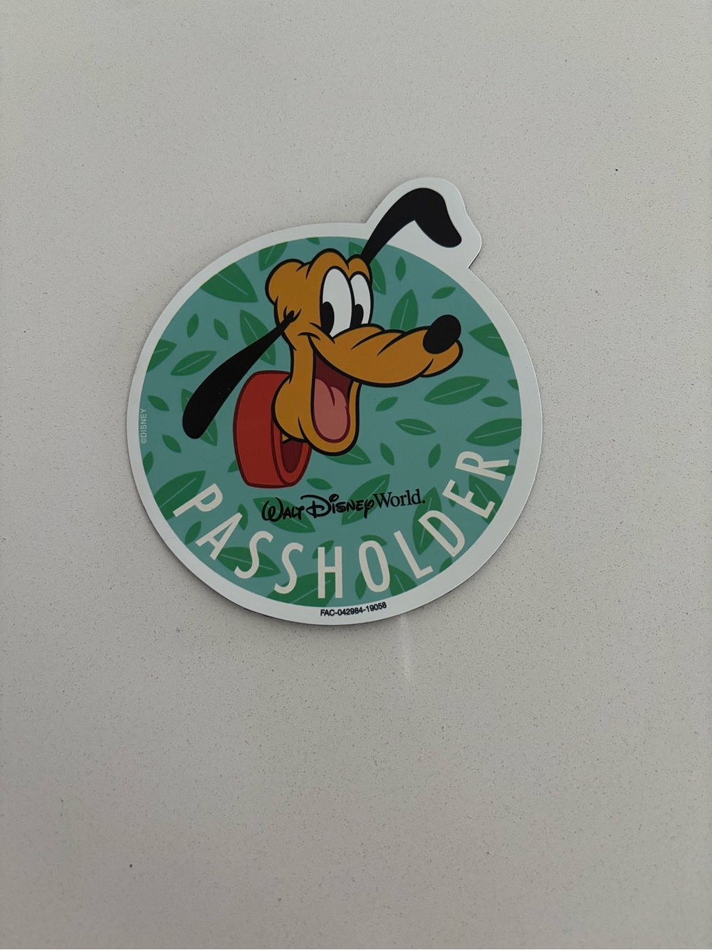 Disney World Pluto Passholder Magnet - Green, Yellow, Black